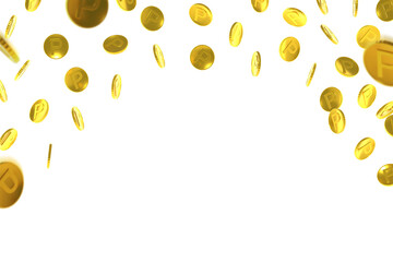 Falling 3D Point Coin Frame Background
