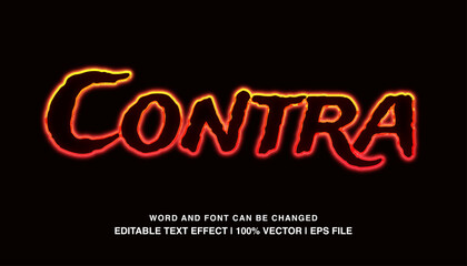 Contra ​editable text effect template, neon light futuristic style vector premium typeface