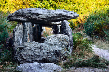 Saint-Just, Brittany, France. Prehistoric passage grave allee couverte known as La Grotte des Fées...