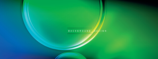 Vector abstract background - liquid transparent bubble shapes on fluid gradient with shadows and light effects