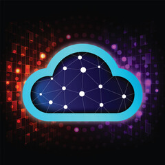 Cloud Computing technology internet on blue background.vector illustration technology modern design. - 627884809