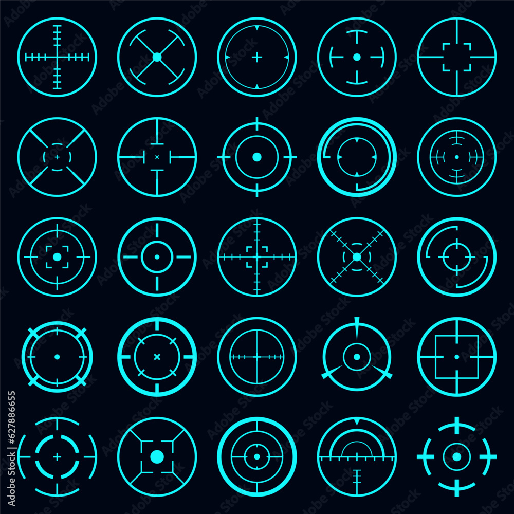 Poster vector hud futuristic target circle. technology hi-tech element.