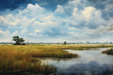 The beauty of Everglades National Park in abstract style