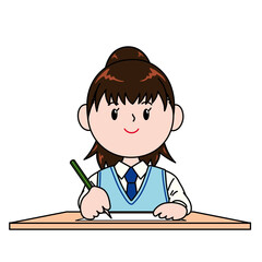 勉強する女子学生