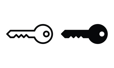 Key icon with outline and glyph style.