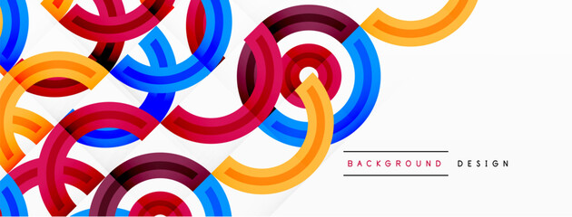 Obraz premium Colorful circle abstract background with vibrant and eye-catching design that incorporates a variety of different shades and hues creating a swirling, dynamic effect