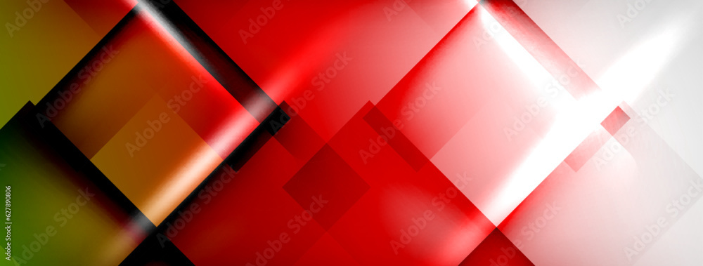 Aufkleber Light and shadow squares and lines abstract background