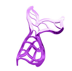 3d illustration, lilac mermaid tail