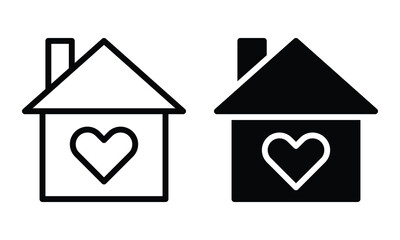 Obraz premium Dream house icon with outline and glyph style.