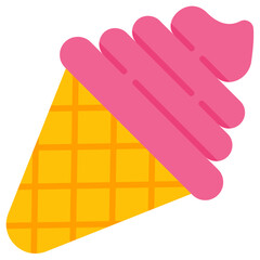 ice cream cone flat icon