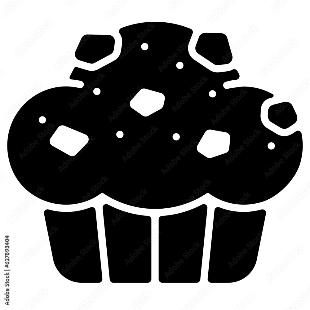 Sticker muffin glyph icon