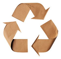 Cardboard recycling symbol isolated.