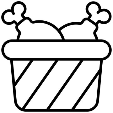recommend clip art: chicken bucket outline icon