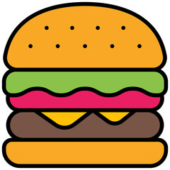 hamburger outline color icon