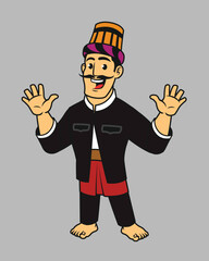 Indonesian Native Aceh Tribe Man in Traditional Costume