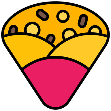 recommend clip art: crepe outline color icon