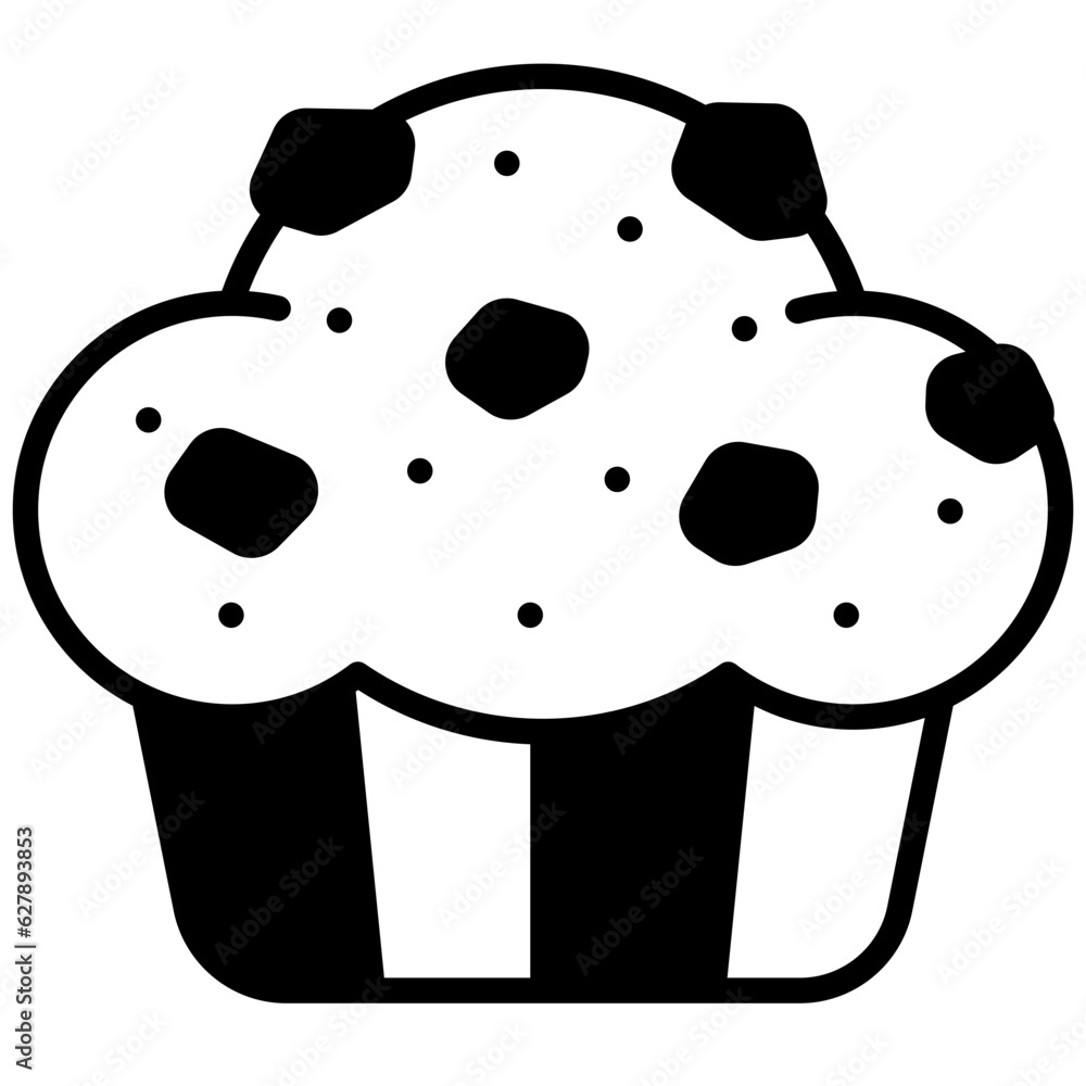 Wall mural muffin solid line icon