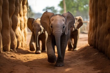 Fototapeta na wymiar little cute baby elephant. ai generative