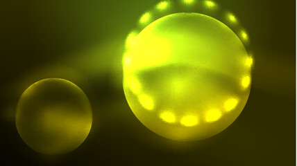 Neon glowing circles, magic energy space light concept, abstract background wallpaper design