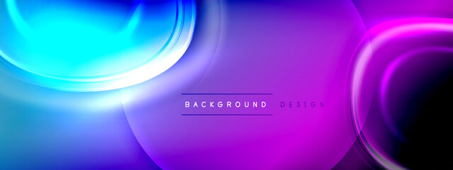 Circles lines and bubbles on bright glowing effect gradient with light and shadow effects. Dynamic interplay of light, shadow and depth. Futuristic and rhythmic technology design