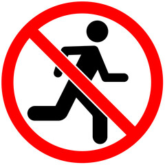 Prohibition Sign, No Running Symbol