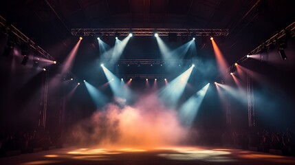 palco fumaça iluminação show