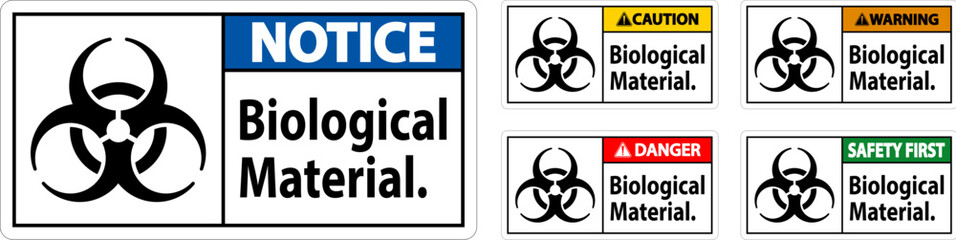 Caution Label Biological Material Sign
