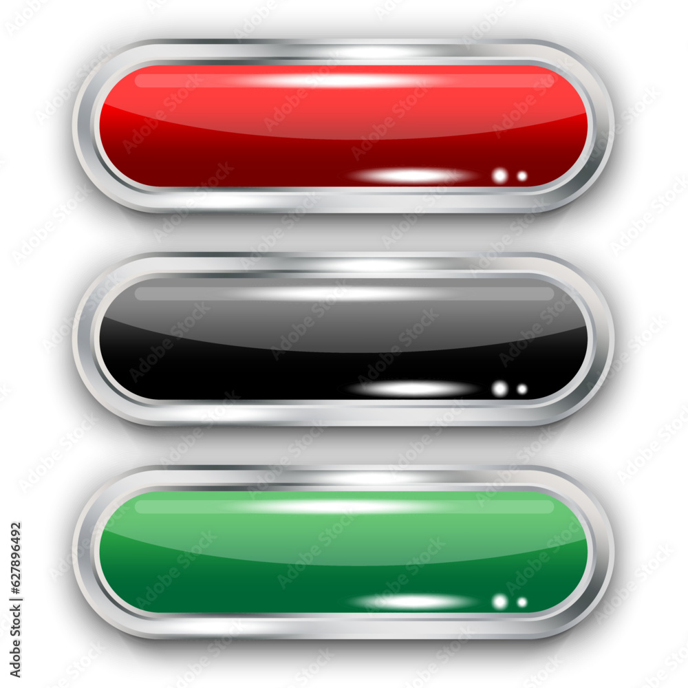 Poster blank colored internet web button set. vector illustration. eps 10.