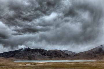 Himalayan lake Kyagar Tso, Ladakh, India