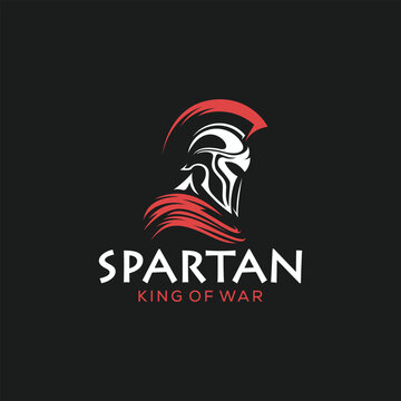 Naklejka illustration of spartan king in armor and helmet