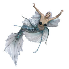 Mythical Mermaid Illustration 3D PNG 22