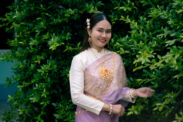 woman wearing thai dress It's a regular dress in Thailand.