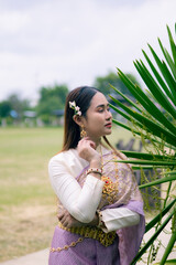 woman wearing thai dress It's a regular dress in Thailand.