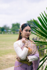 woman wearing thai dress It's a regular dress in Thailand.