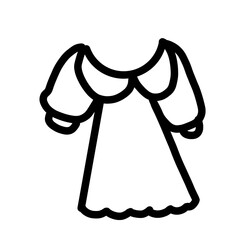 illustration of a black and white dress