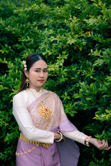 woman wearing thai dress It's a regular dress in Thailand.