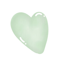 green heart on white background