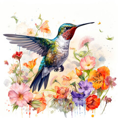 Obraz premium hummingbird and flower