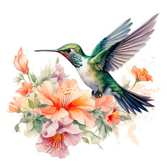 hummingbird and flower