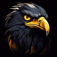 Fototapeta premium bald eagle head on black background