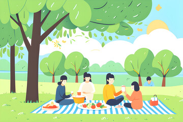 Obraz na płótnie Canvas people who enjoy picnics in good weather. Generative AI