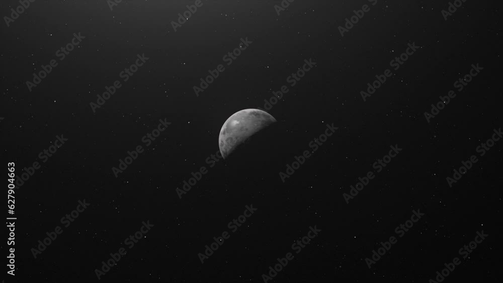Wall mural half-lit planet mercury in the outer space. - animation