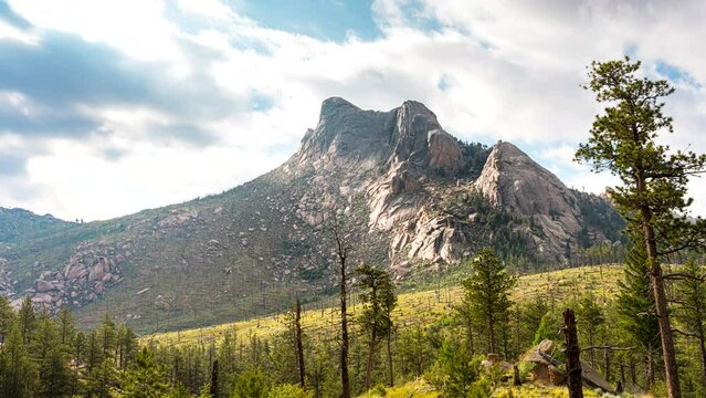 Day timelapse of clouds flying over Sheeprock, Pike-San Isabel National Forest