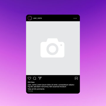 instagram post, phone template set, high quality vector eps dark mode, gradient style 2023