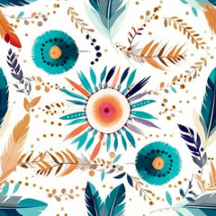 Abstract floral seamless pattern. Generative AI.