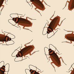 Cockroach seamless pattern vector illustration