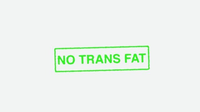 Real Hand Stamping No Trans Fat Stamp on White Background
