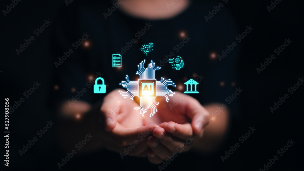 Poster ai, artificial intelligence, technology smart robot ai, artificial intelligence by enter command pro
