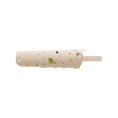 Delicious Kulfi ice cream, a traditional Indian frozen milk treat. Trendy 3D vector illustration in a cartoon design. Editable graphic resources for many purposes.