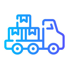 delivery truck Line Gradient Icon